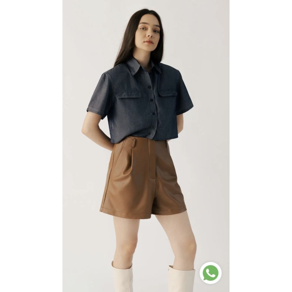 DUMA NEW Nora Leather Shorts Brown
