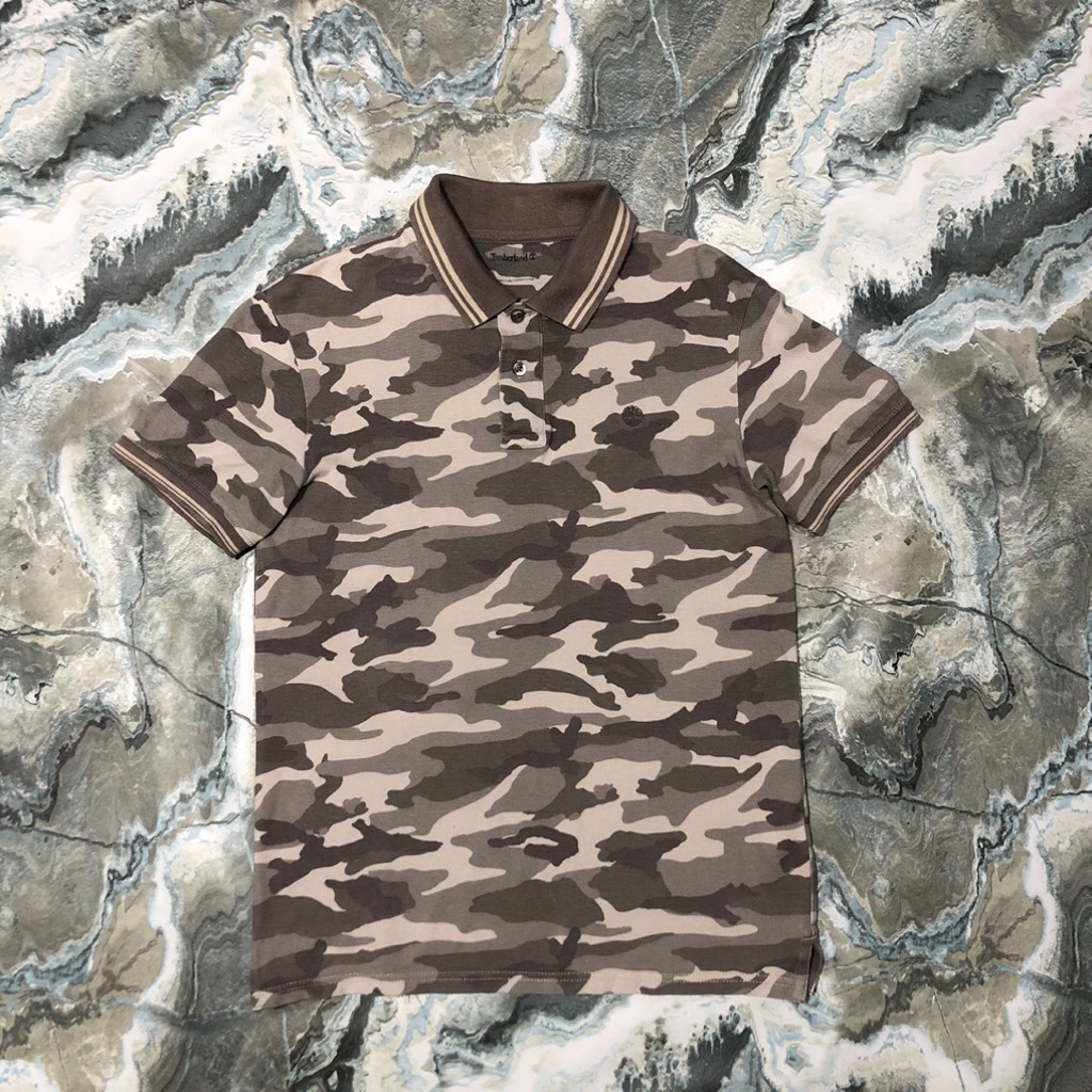 kaos kerah timberland loreng polo shirt twin tipped camo timberland