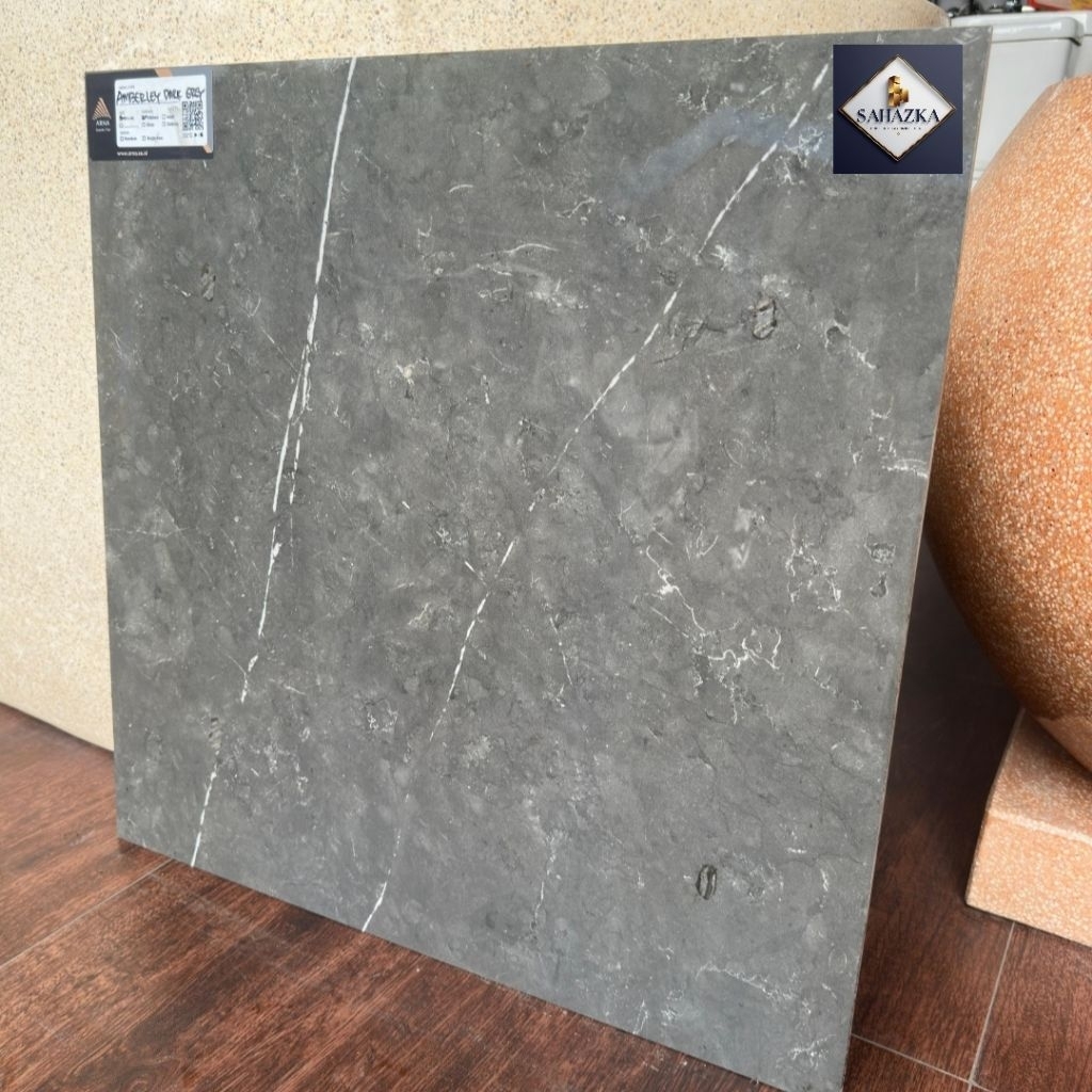 Promo granit 60x60 glossy kw1 motif carara marmer | Arna amberley dark grey export