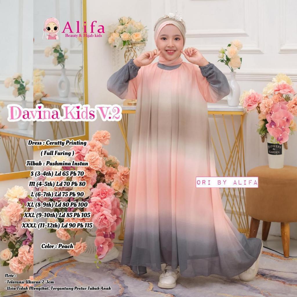 MoslemKIDS ELLSA VOL.2 Davina V.2 KIDS SYAR'I Original ALIFA Free Jilbab Pashmina instan