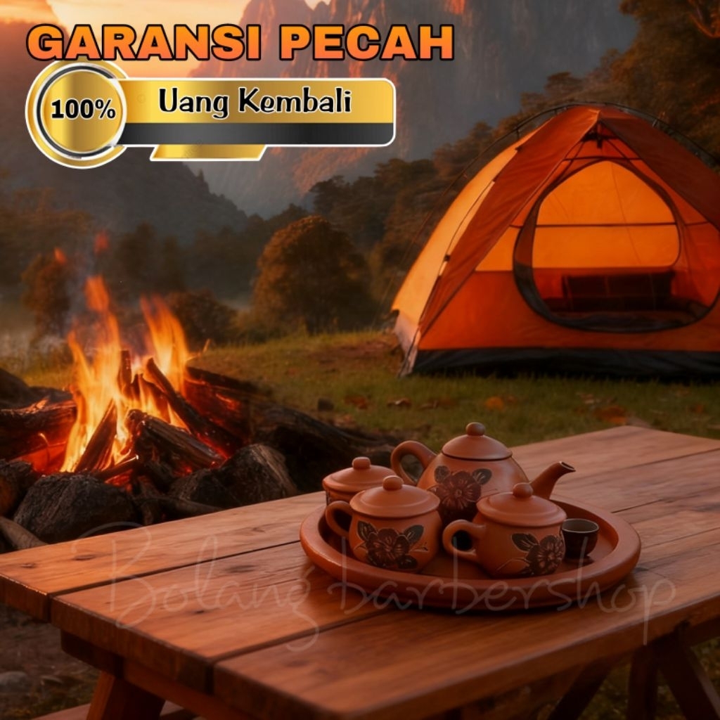 Poci Set Teh Tanah Liat - Perangkat Minum Teh - Teko Poci Set Tanah Liat Klasik SK8