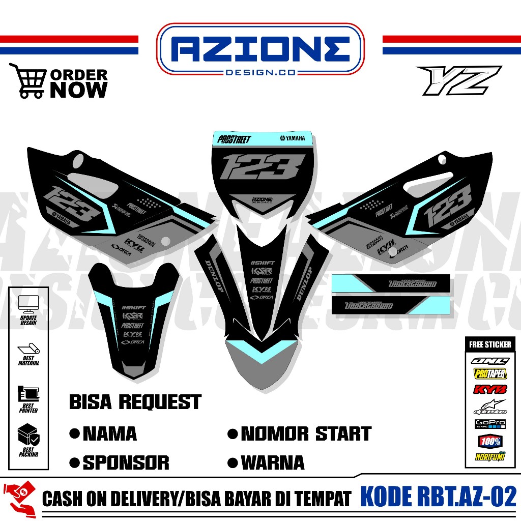 Stiker Decal Yamaha YZ 85 Full Body Custom Design - New Striping YZ 85 NEW KX85 GTX85 BEBEK MODIF Mo
