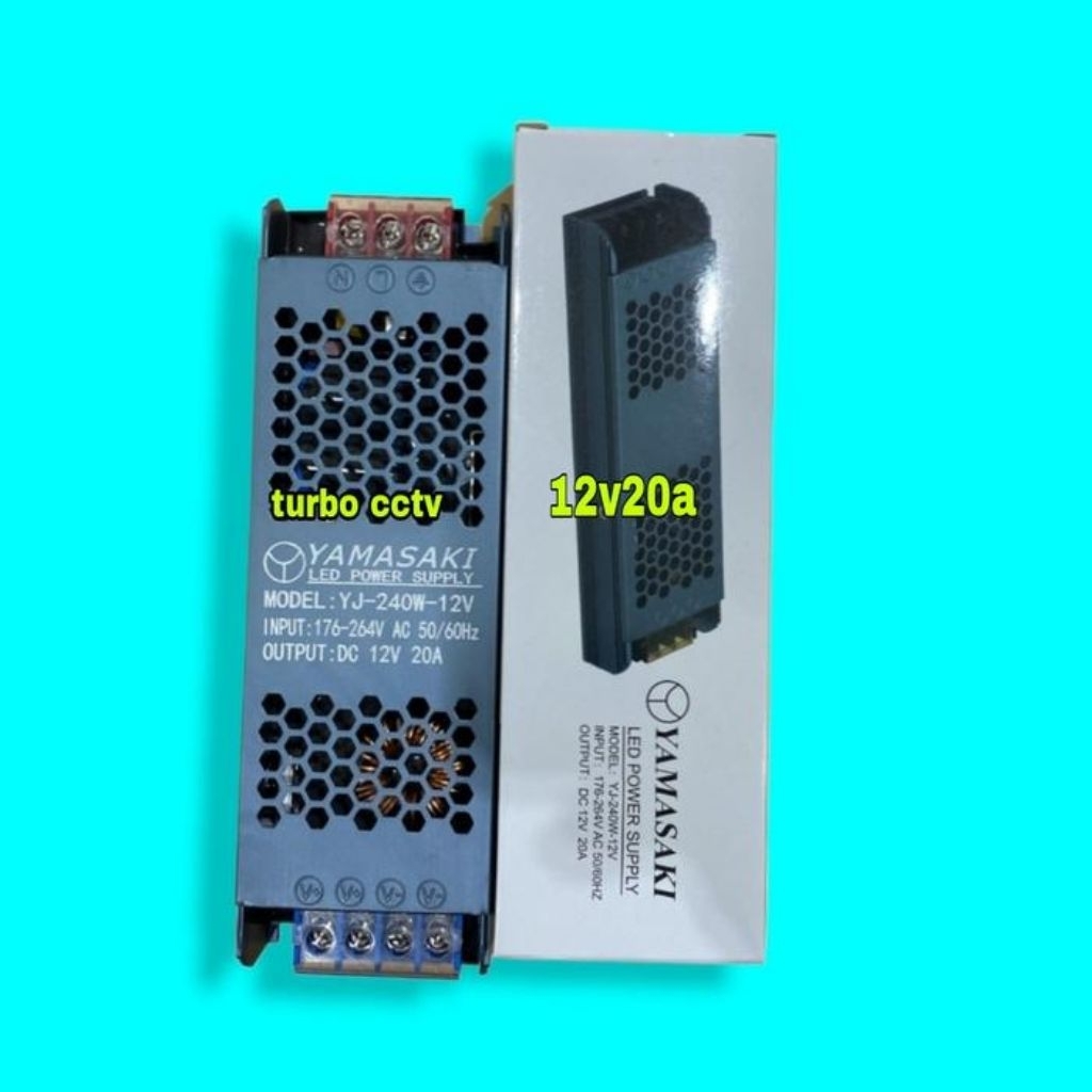 Trafo Adaptor Power Supply Slim Blue 12V 10A. Original.