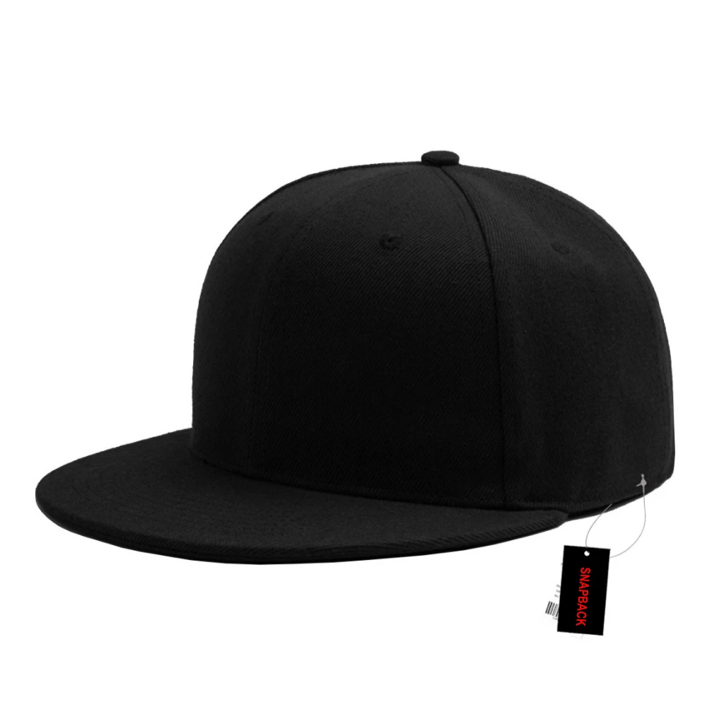 Topi Snapback Unisex Pria Wanita Topi Snapback Caps Hiphop Keren - Hitam