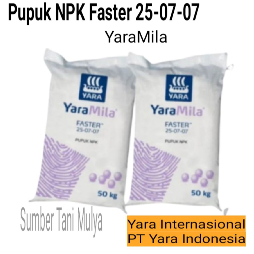 Pupuk NPK FASTER 25-07-07  merupakan pupuk vegetatif tanaman mempercepat pertumbuhan daun, batang da