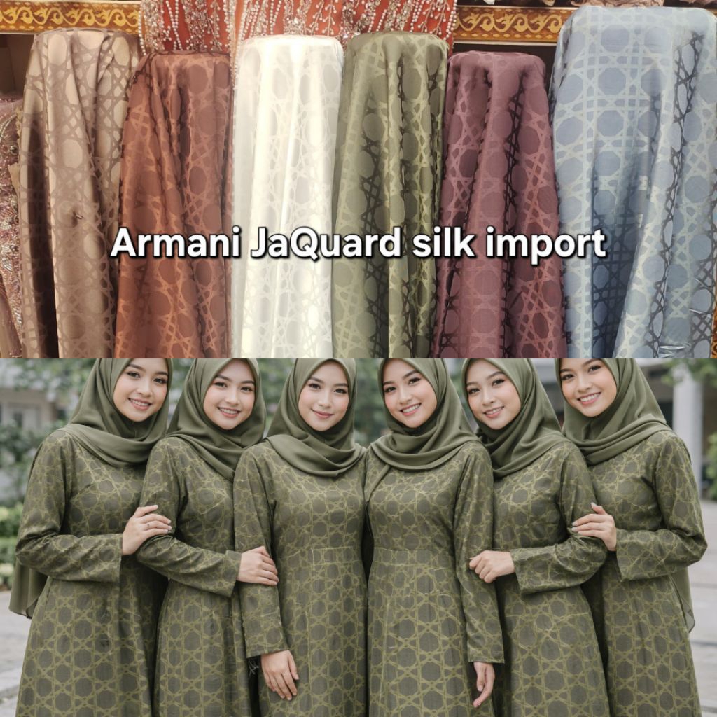 Kain armani jaguard silk import / Kain armani jaguard silk halus terbaru