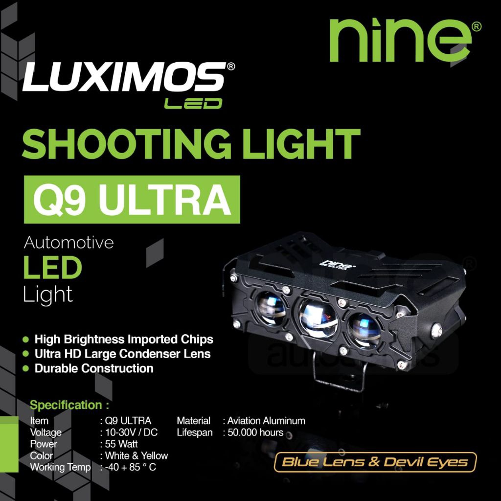 LAMPU TEMBAK/MINI PROJIE 3MATA Q9 ULTRA/Q3S LUXIMOS