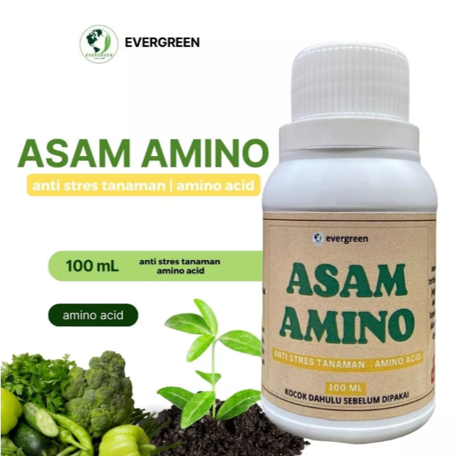 Pupuk cair Asam Amino 100 ml Anti Stres Tanaman | amino acid pupuk nutrisi asam amino evergreen