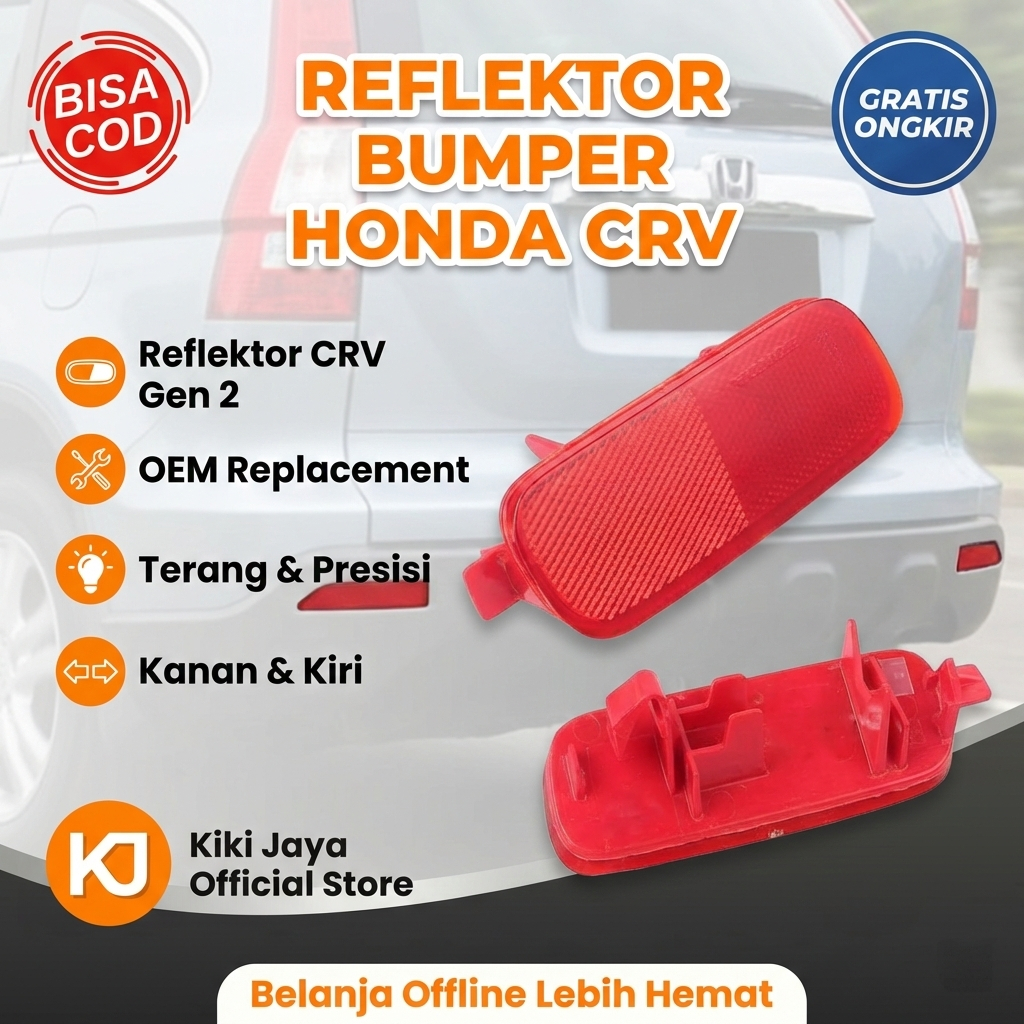 [KIKI] Reflektor Mata Kucing Bumper Belakang Honda CRV Gen 2 RD 2002 2003 2004 2005 2006 Kanan Kiri 