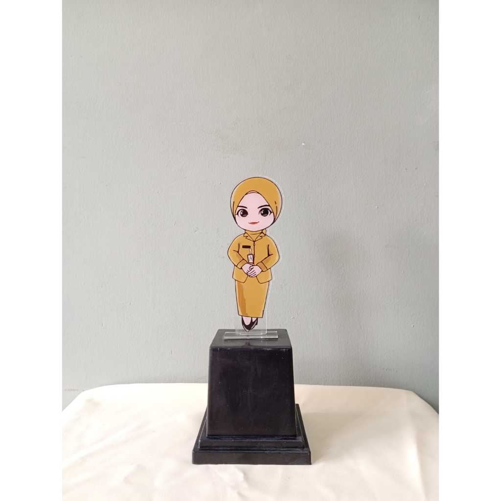 Piala Hari Guru Nasional - Kado Untuk Guru - Piala Akrilik Animasi (Hari Guru) Piala Hari Guru Nasio