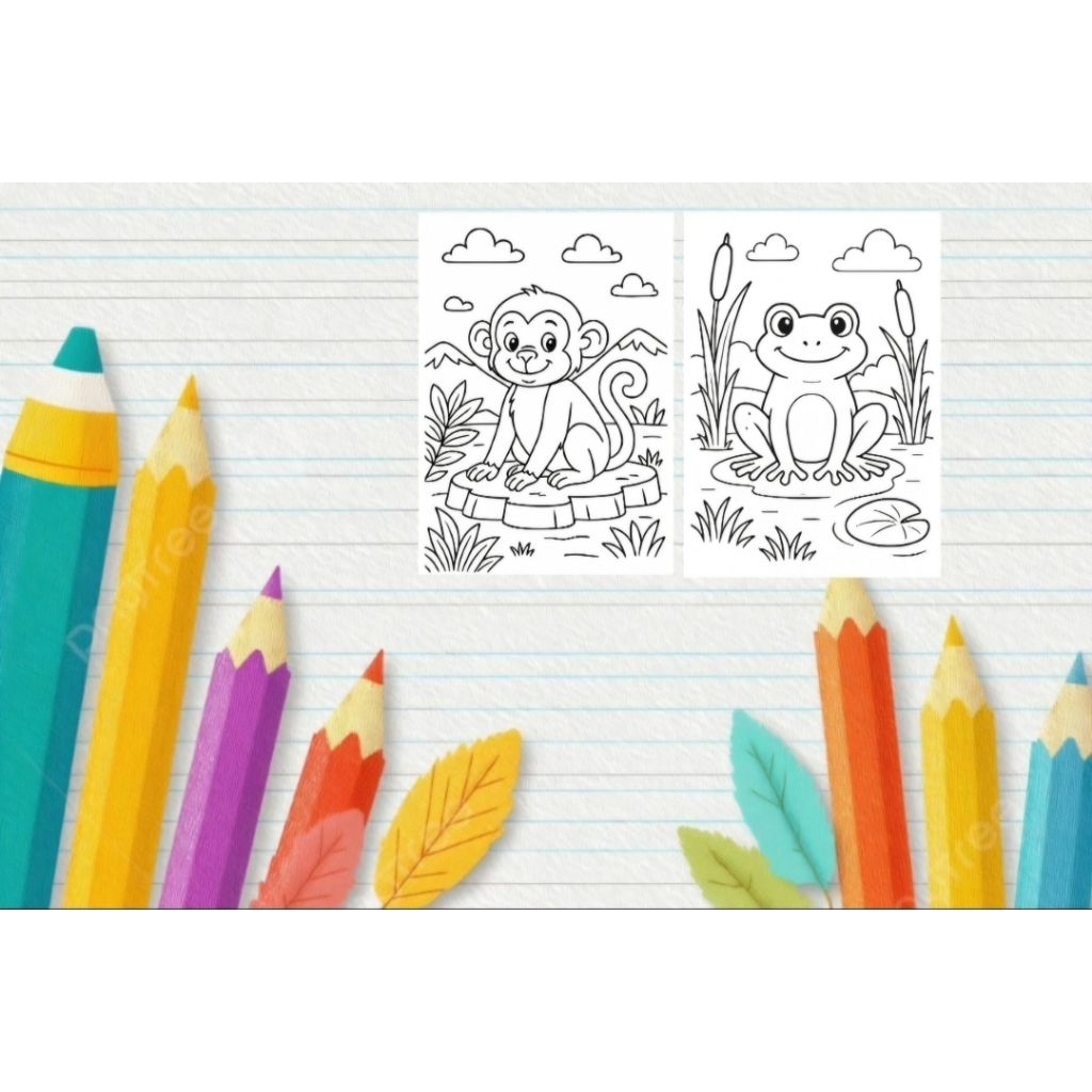 Lembar Mewarnai A5 Hewan Ternak - 100 Lembar, Gambar Edukatif untuk Anak PAUD/TK