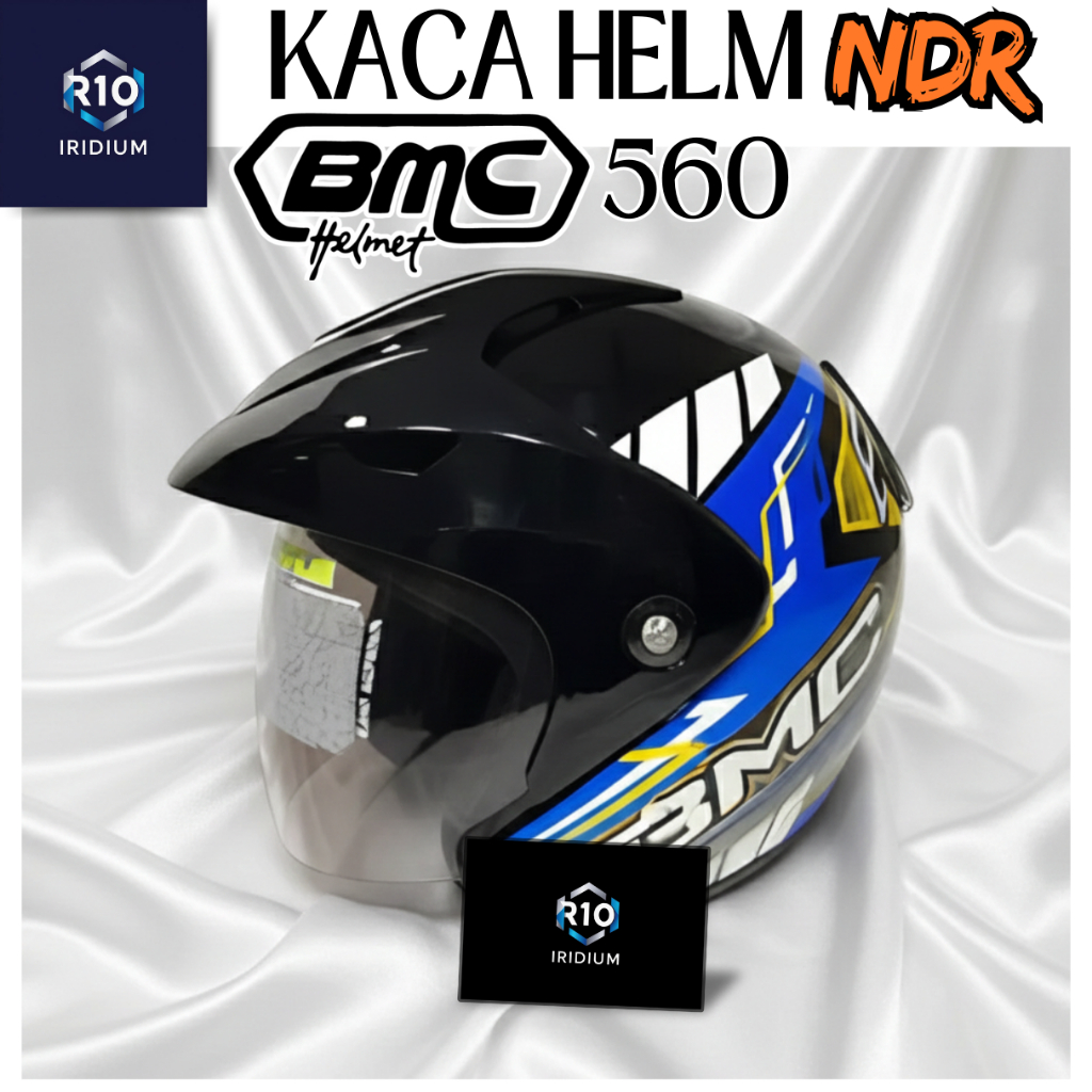 NDR Kaca Helm Visor  BMC 560 Anti Gores Clear Smoke Pelangi Silver iridium murah
