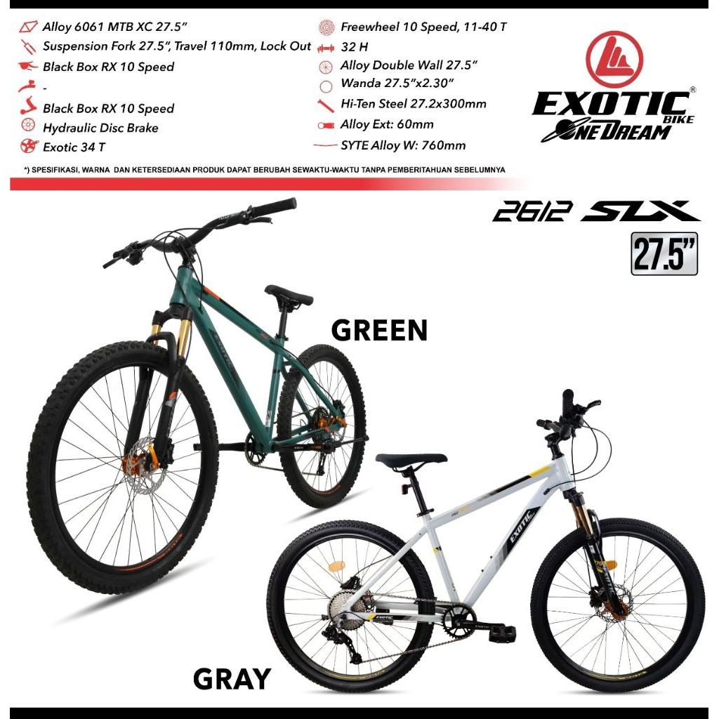 Sepeda Mtb 27.5 Exotic 2612 SLX