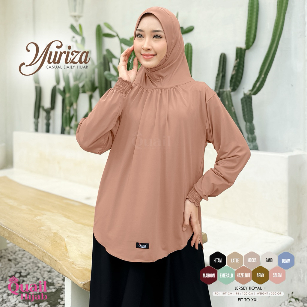 Quail HIjab - YURIZA HIJAB LENGAN JUMBO ORI QUAIL JERSEY PREMIUM