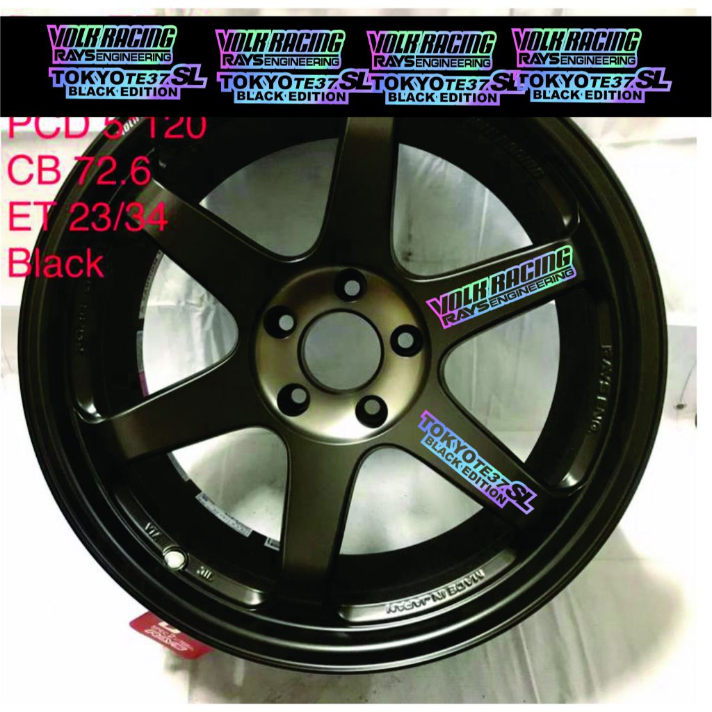 1 set isi 8 pcs VELG RACING RAYS  TOKYO TE37 SL stiker volk enjenering rays te37sl