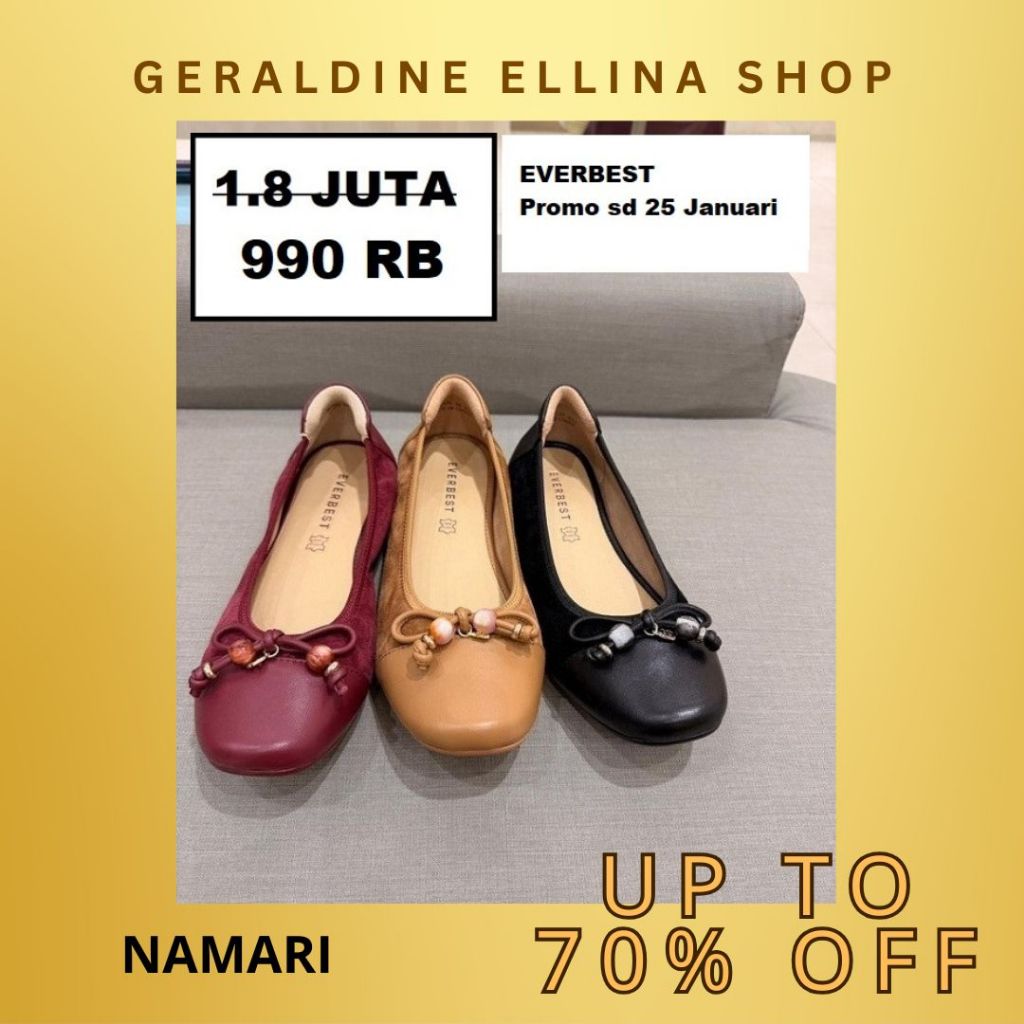Sepatu flat everbest Wanita perempuan cewe cewek EVERBEST ORIGINAL 100% SERI NAMARI