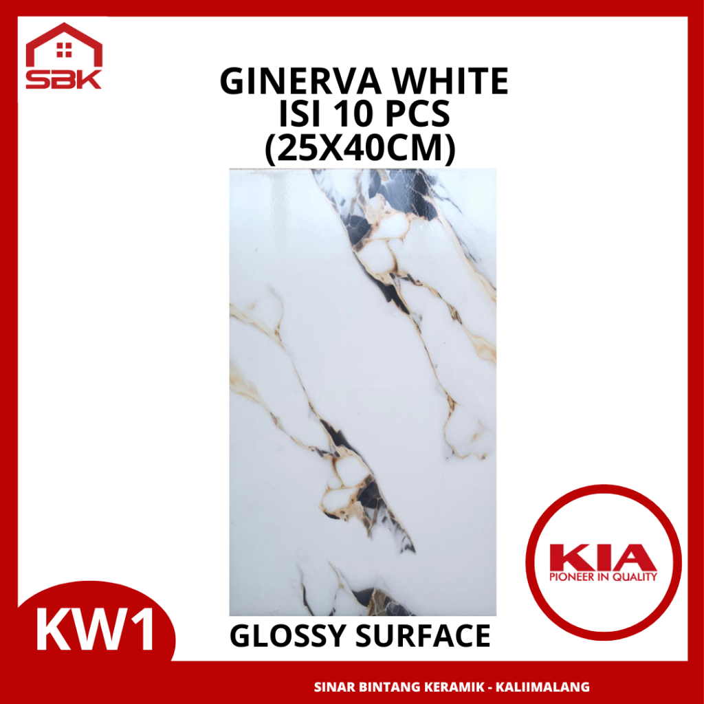 Keramik Dinding 25x40 Ginerva White Kia