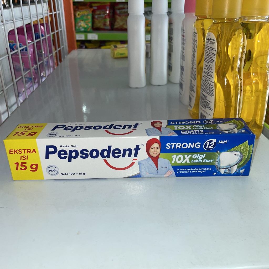 PROMO  Pasta Gigi Pepsodent Strong 12 Jam 190+15 gram