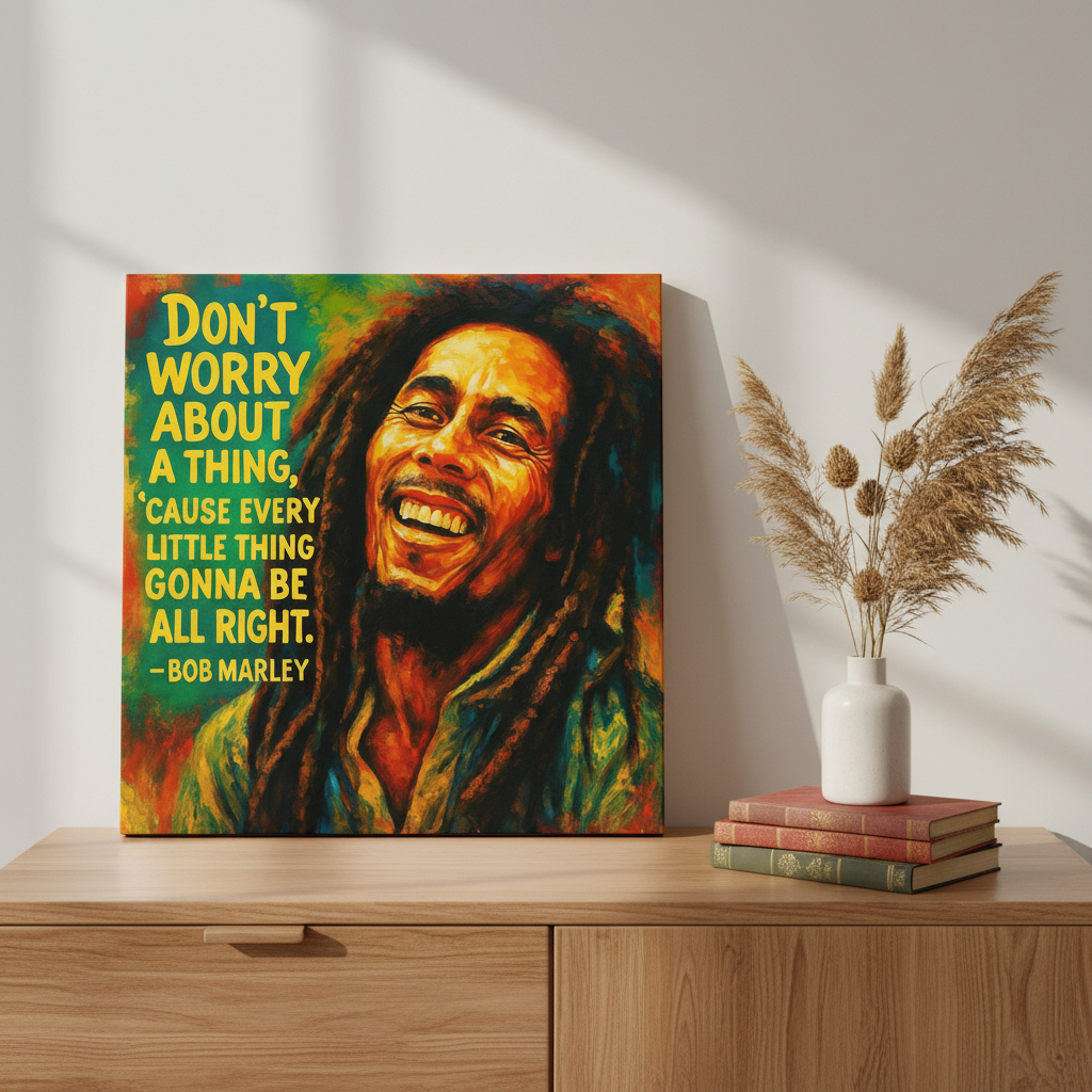 Poster Bob Marley Klasik Hitam Putih - Dekorasi Kamar Music Legend