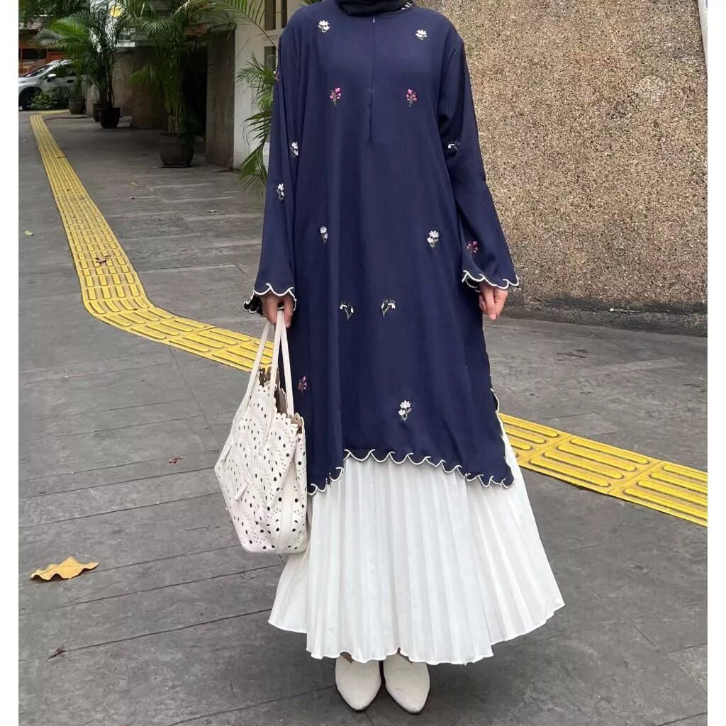 TUNIK WANITA BORDIR KEMBANG / TUNIK BORDIR BUSUI /TUNIK WANITA TERBARU