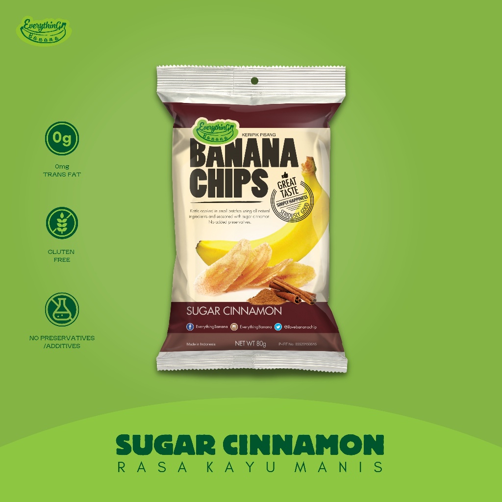 Keripik Pisang Kayu Manis Premium Crispy Healthy Snack Everything Banana Chips