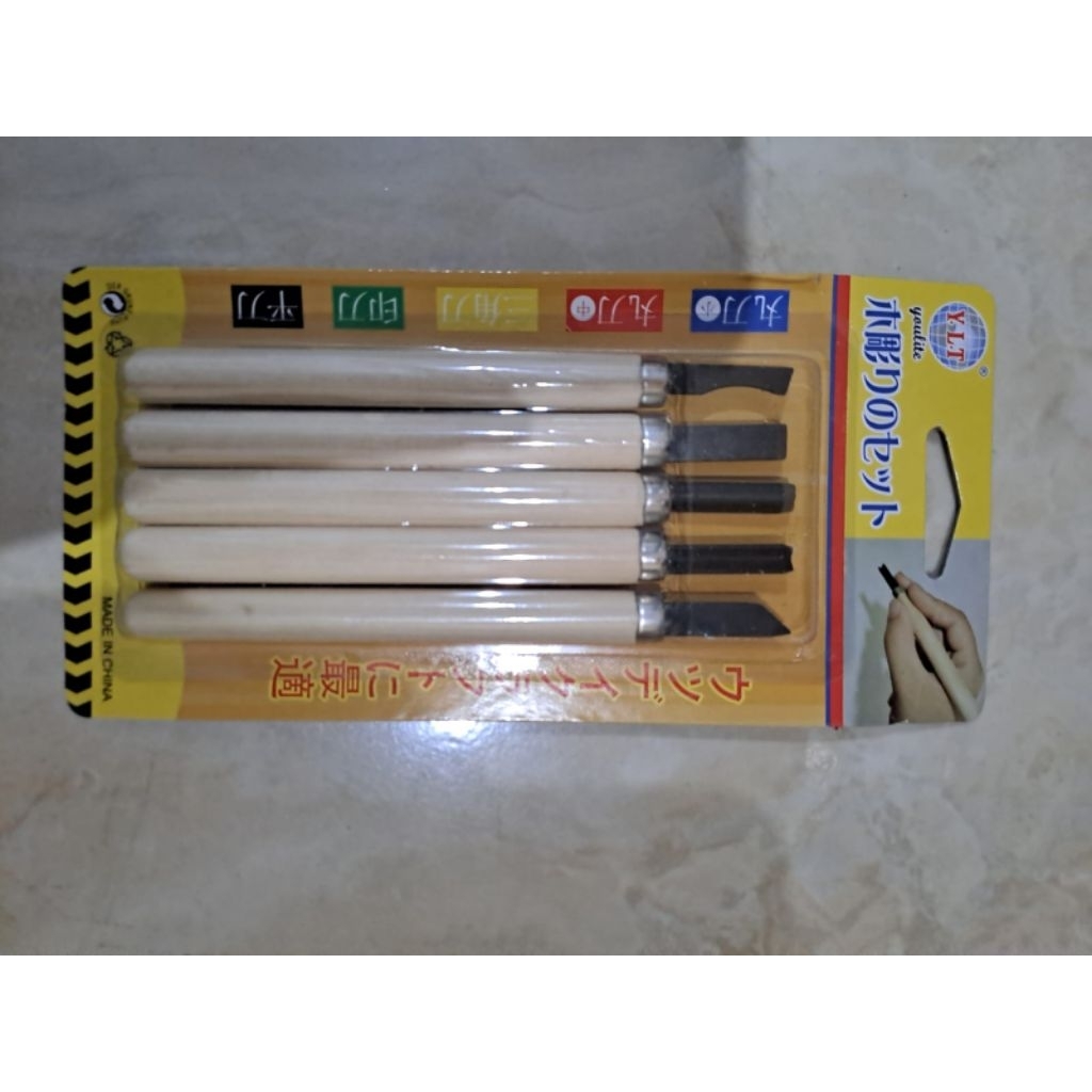 harga 1set pahat ukir set 5pcs tatah ukir set pisau ukir kayu
