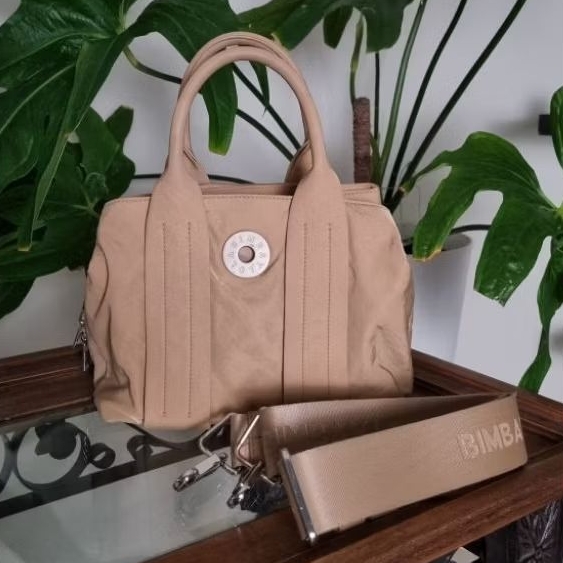 Bimba Y Lola Nylon Tote Bag in Medium Tan
