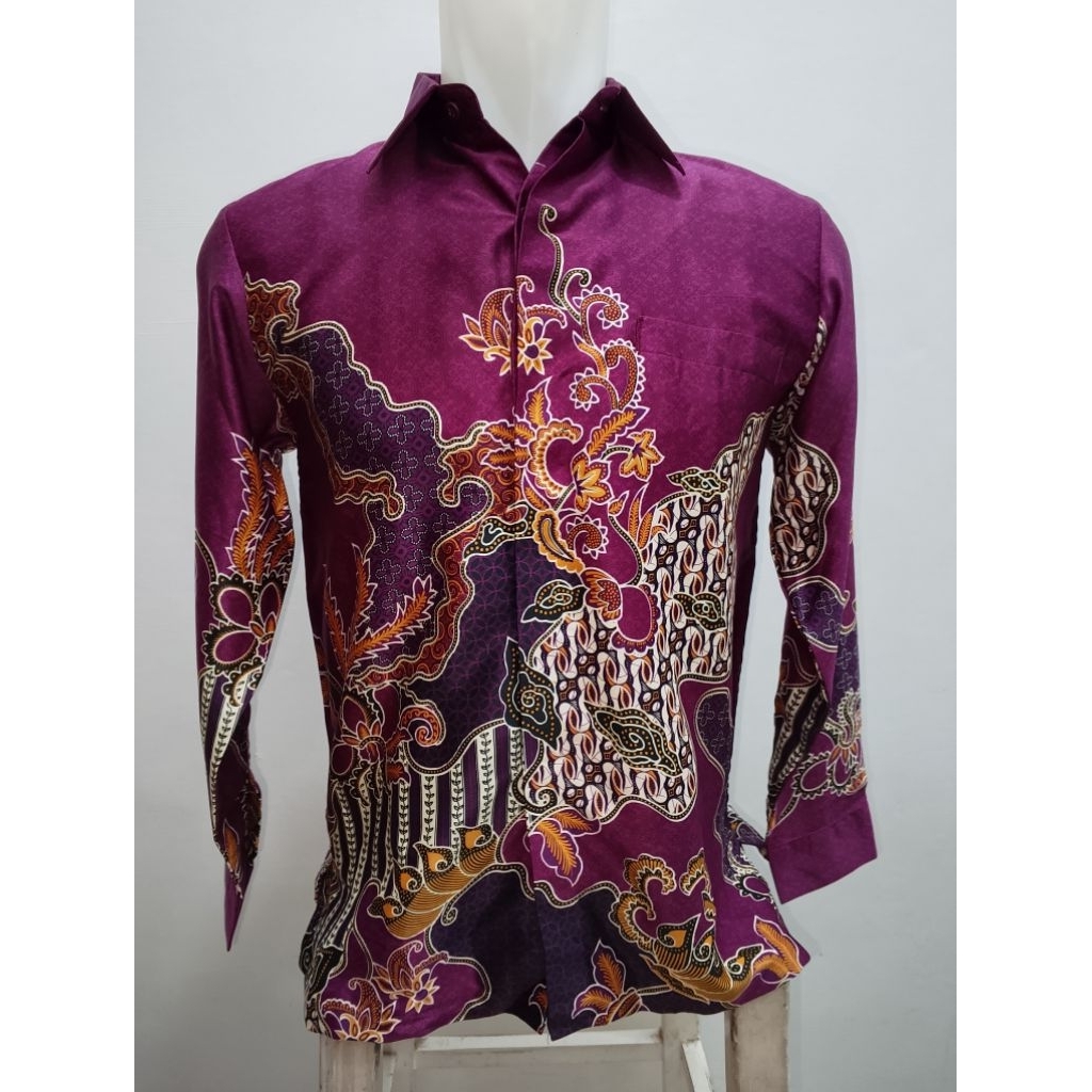 kemeja Batik Lengan Panjang OW - kemeja batik Sutra lembut