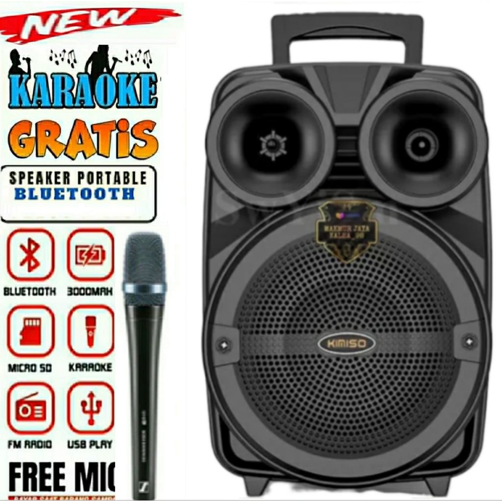 Speaker Bluetooth Portable MKC KIMISO 7801 MINI 6,5 inch Full Bass
