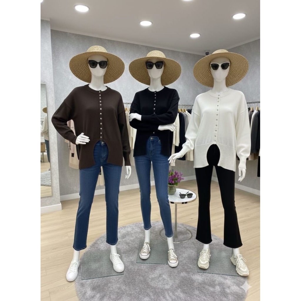 Ren's knit ( BEST SELLER ) Cardigan Knit Wanita Kancing Mutiara | Rajut Halus, Stylish & AnggunCardi