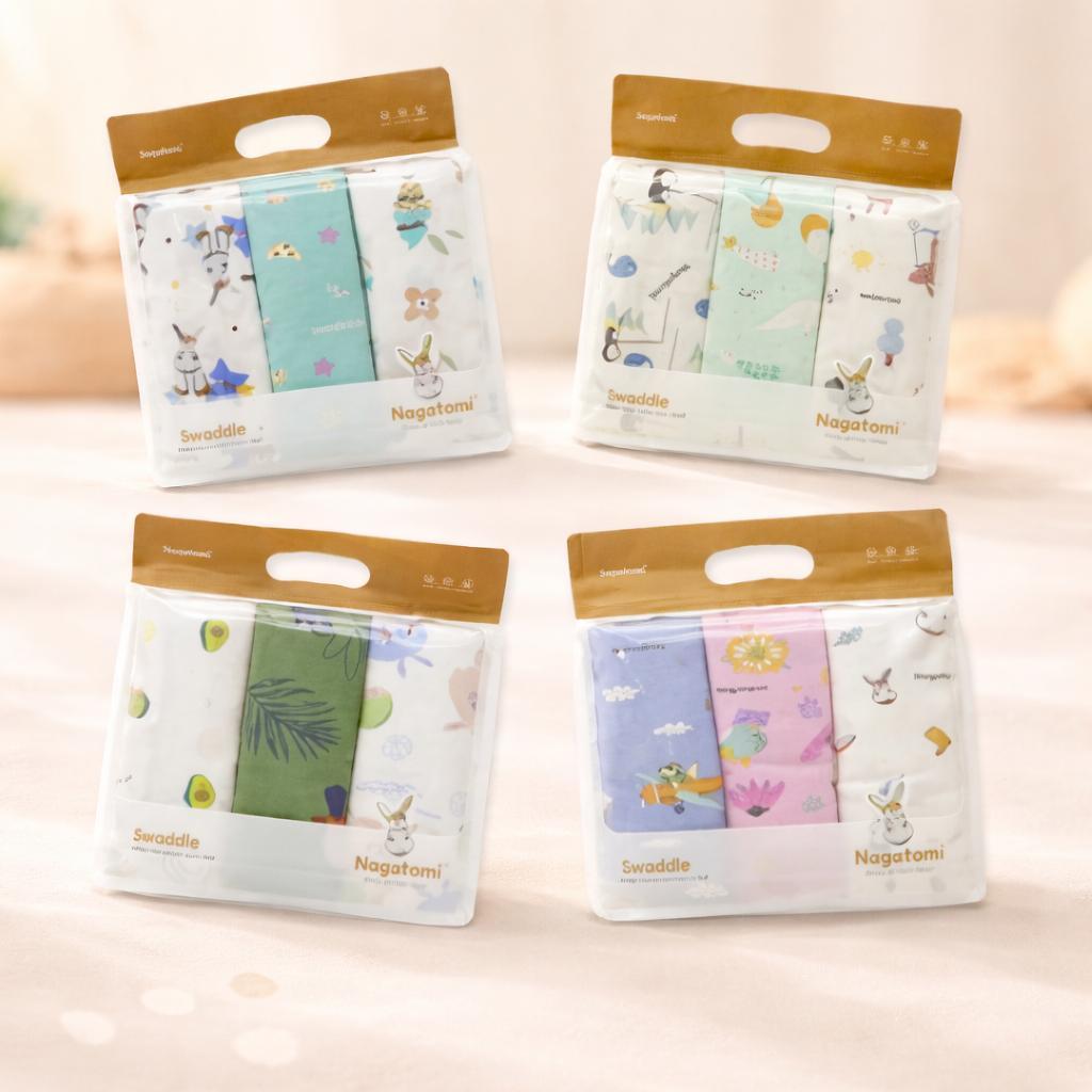 Baby Swaddle Bedong Bayi Nagatomi/Usagi Bahan 100% Premium Baby Gift Hadiah Bayi Little Vevi Swaddle