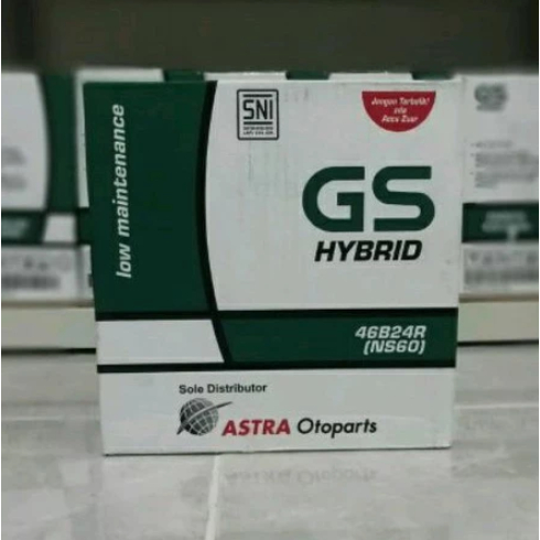 Aki / Accu Mobil Toyota Avanza, Toyota Rush NS60 / 46B24R GS Astra Hybrid Aki Basah