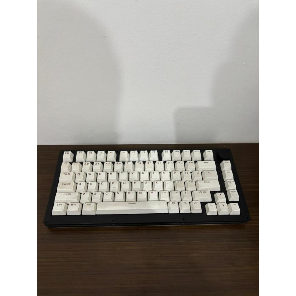 (2ND Second) Keycaps Only Bawaan Pressplay Rover 84 V3 Black On White BoW OEM Profile