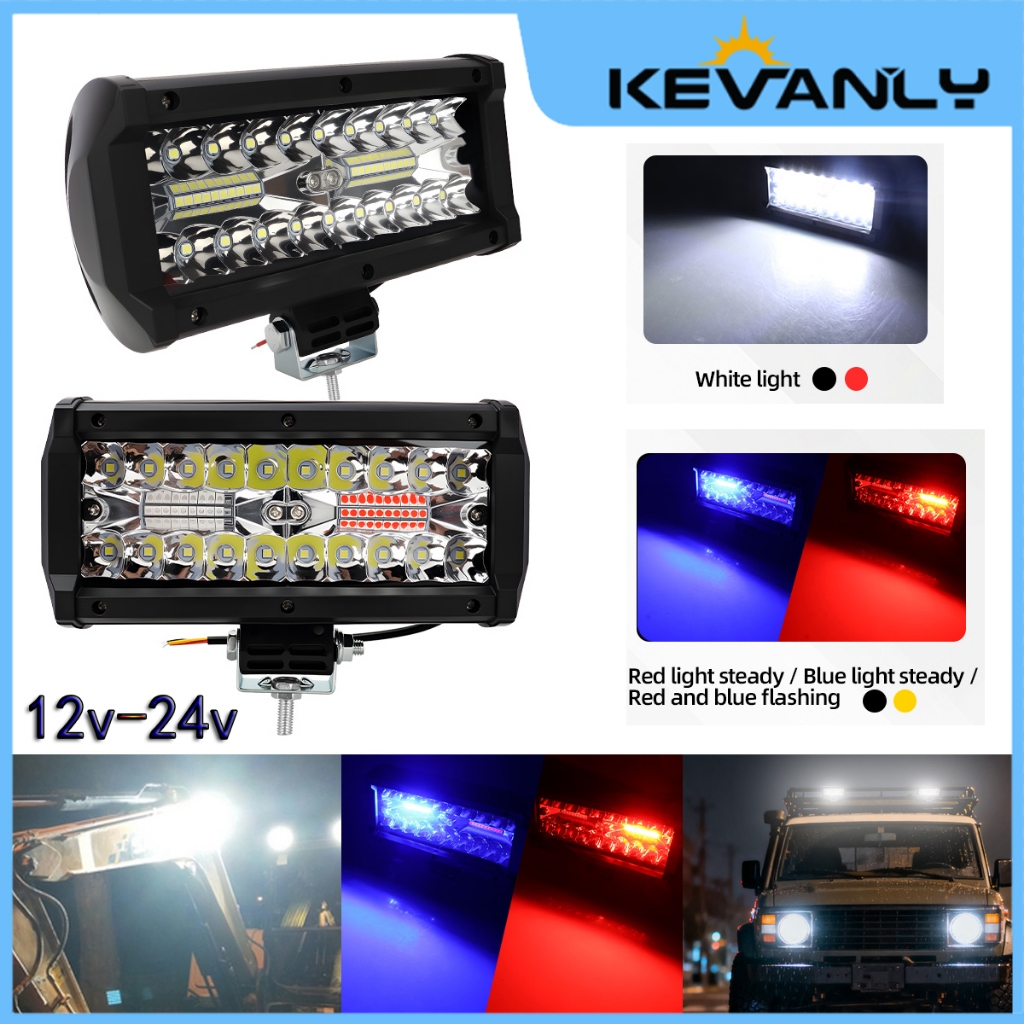 Lampu LED Tembak Sorot 72W 12-24 Volt Putih 48 Mata 2 Susun Truk Bus Tronton Canter Fuso Bar Cree Mo