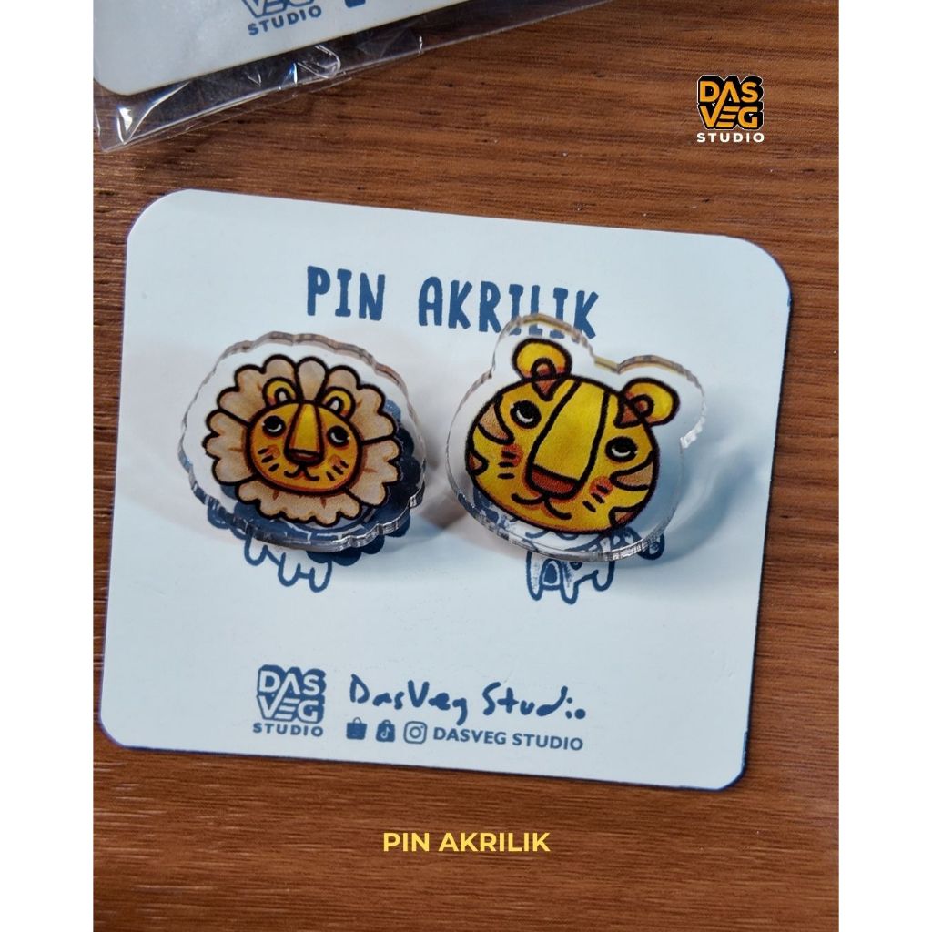 Pin Akrilik Isi 2 | Pin Karakter Lucu by DASVEG Studio