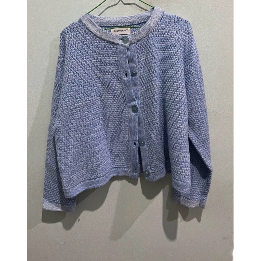 [PRELOVED] Knit Cardigan ShopInKae - Biru langit