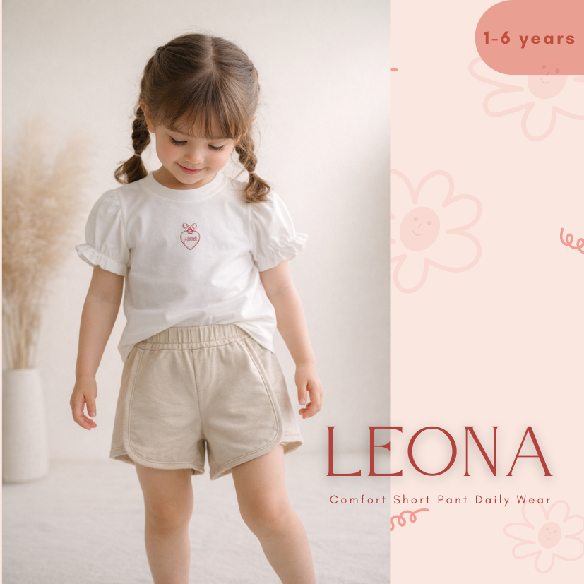 Mikki - LEONA Comfort Short Pant Daily Wear Celana Cewe Bahan Katun Hanami Super Lembut 1-6 Tahun