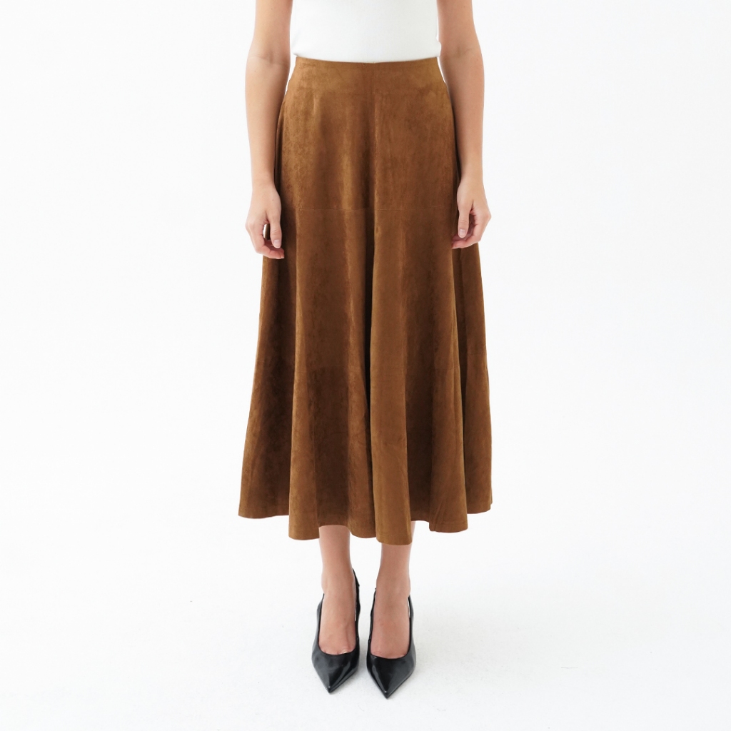 Mississippi Spring Faux Suede Skirt Rok Midi Bawahan Wanita I31000392M