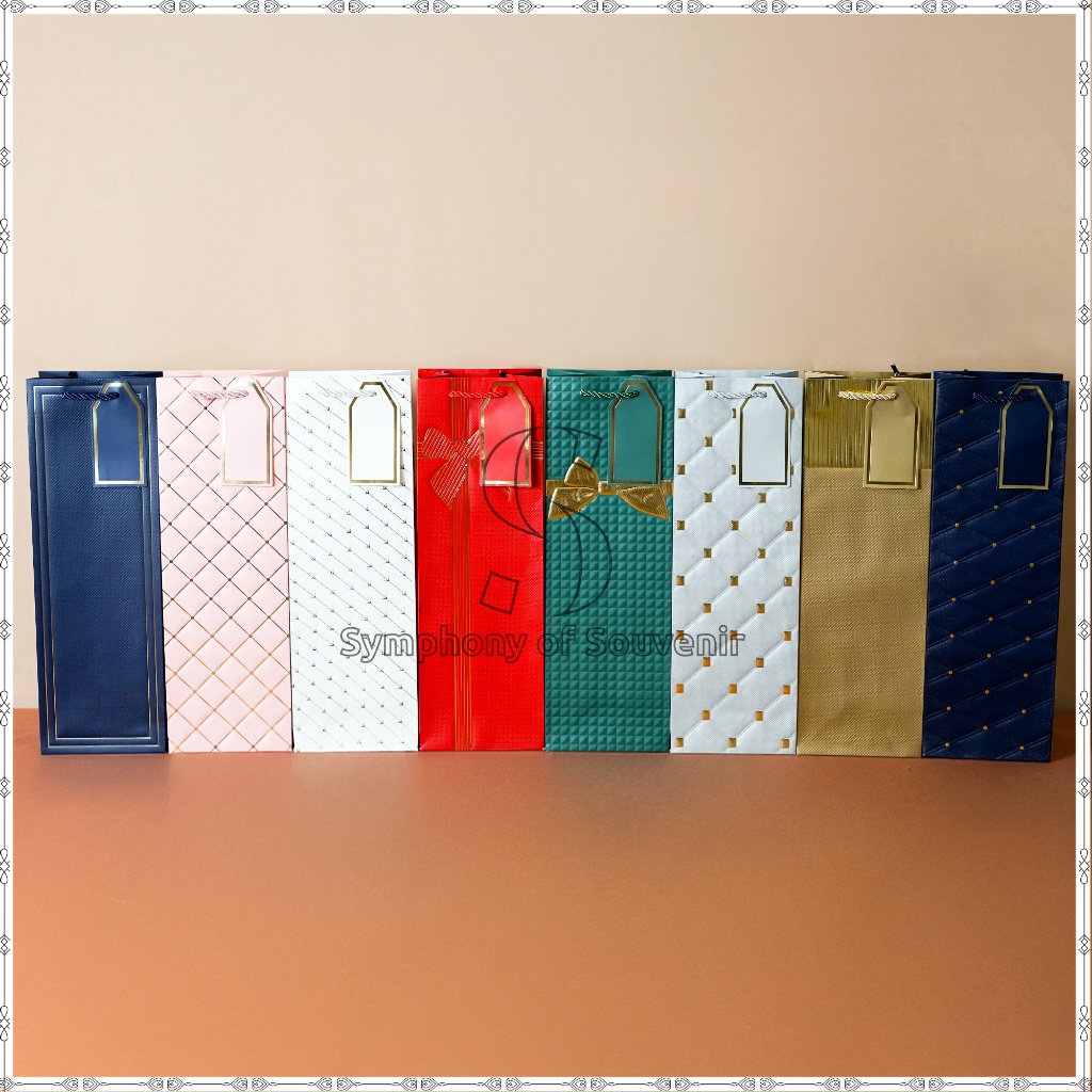 SS - Premium Bottle Bag Paper Bag Botol Paper Bag Wine  Goodie Bag Tas Hadiah Souvenir Tas Hampers