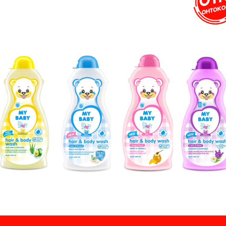 MY BABY MYBABY Sabun Cair / Liquid Hair & Body Wash Sweet Floral / Milk Oat Botol 200ml / 200 ml