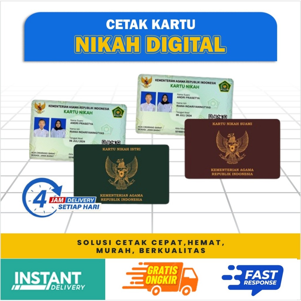 CETAK KARTU WEDDING NIKAH BAHAN PVC TEBAL