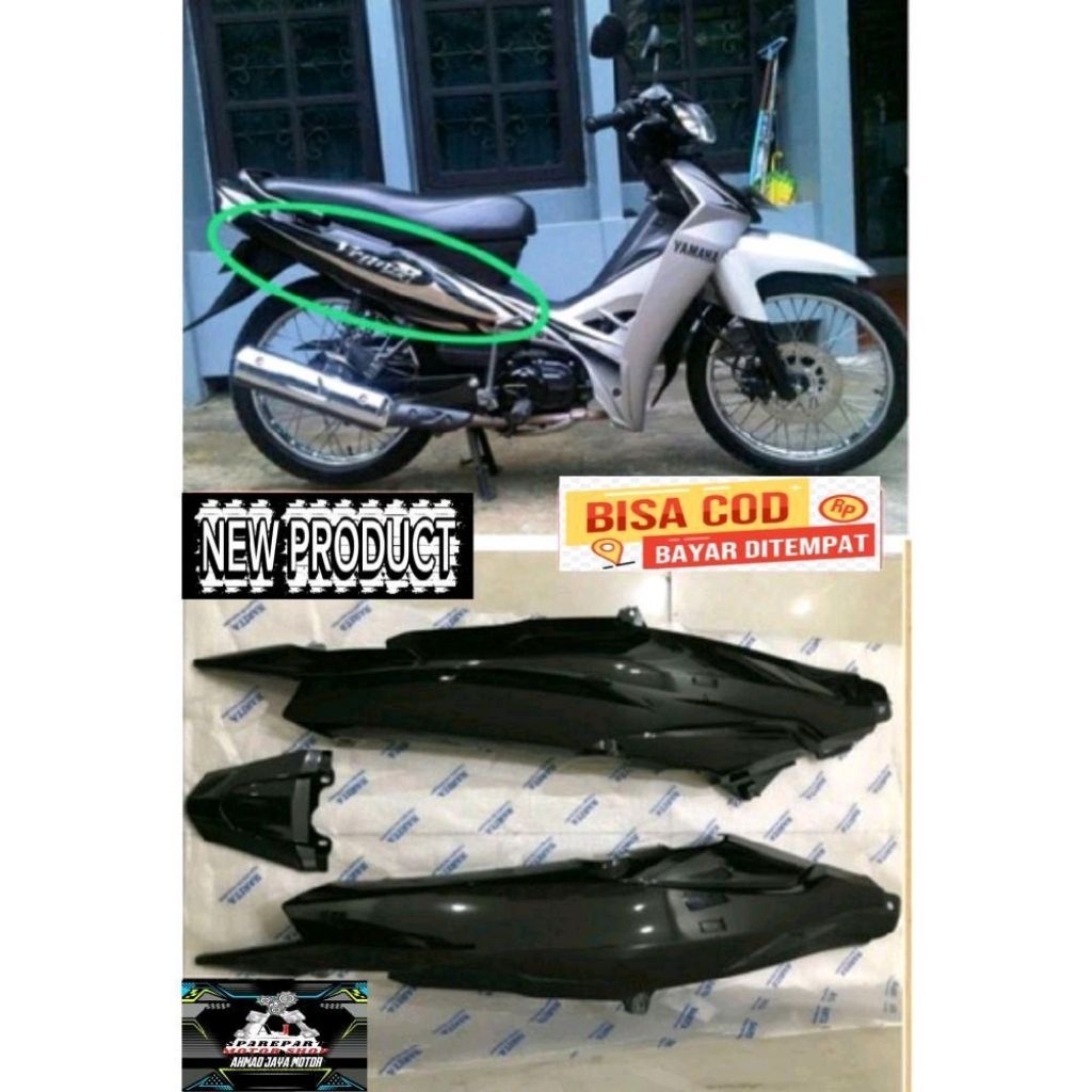 cover body/ dek belakang yamaha vega r new body vega r new vega new hitam Motorcycle