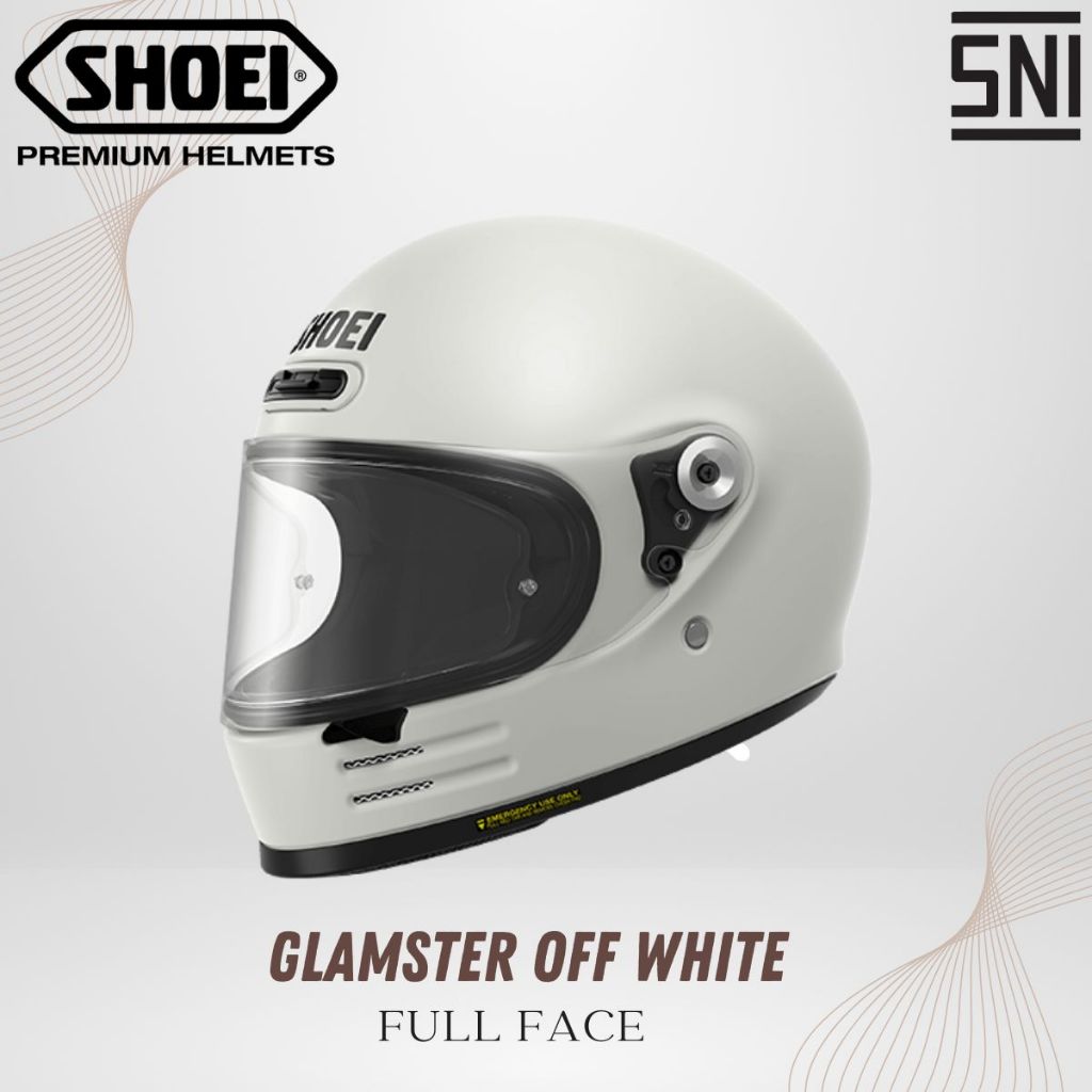 Shoei Glamster Off White Helm Full Face Retro SNI Original