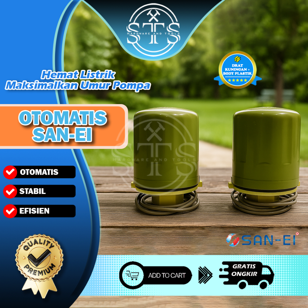 Otomatis Pompa Air [[ SAN-EI ]] Pressure Switch Sanei 1/4inch 3/8inch SPAREPART POMPA PENDORONG Sany