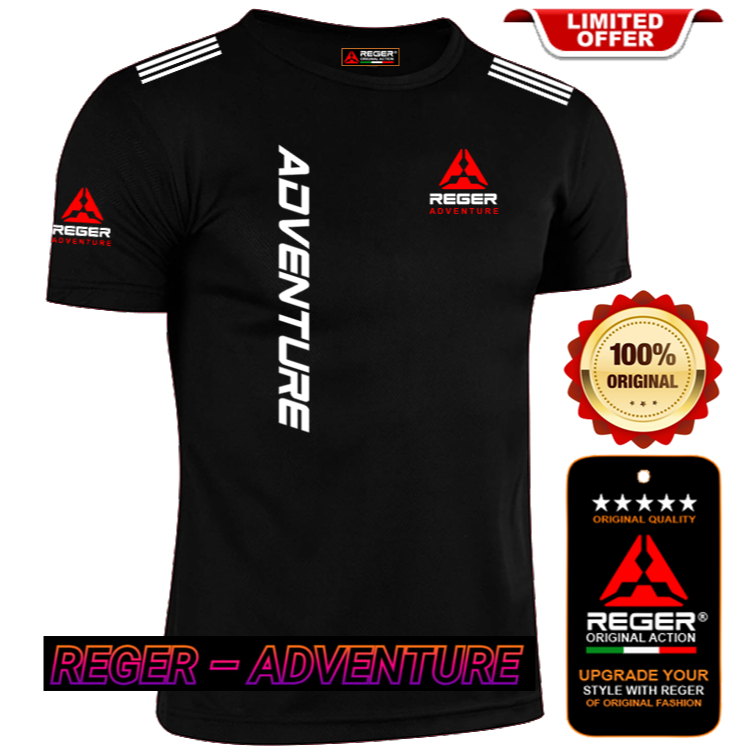 BAJU KAOS REGER ADVENTURE WHITE MIRING  (Ready Stock) Daiwa Abu Garcia Rapala Baju Mancing Pancing K