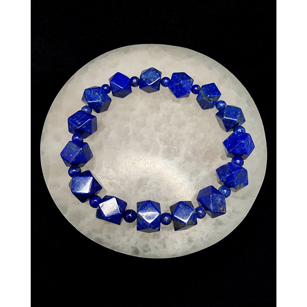 Gelang Batu Lapis Lazuli Lazuri Afghanistan Cutting 5A 10mm C1459