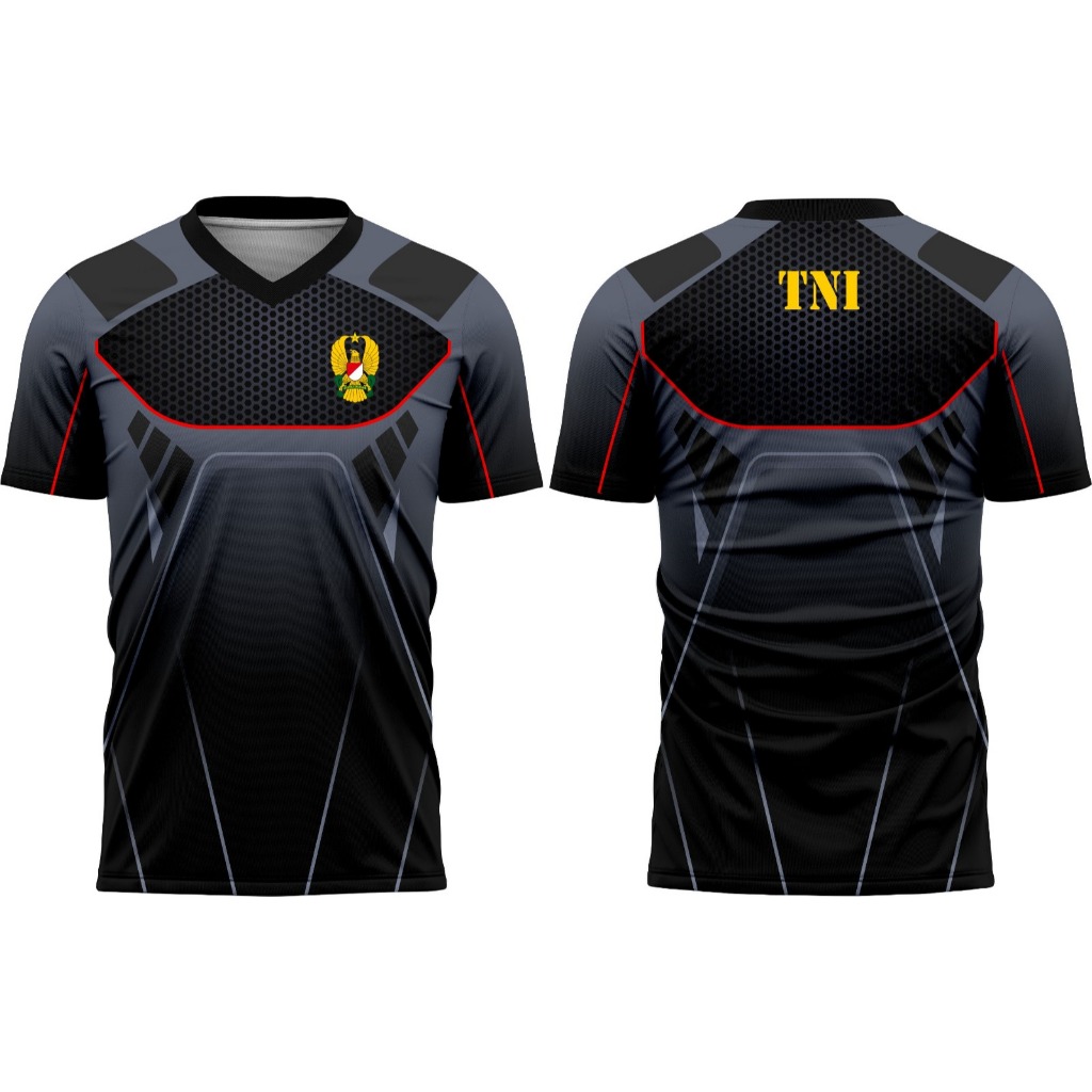 Kaos Jersey Pria TNI AD Fullprint Poliester Lengan Panjang S-XXXL Motif TNI AD