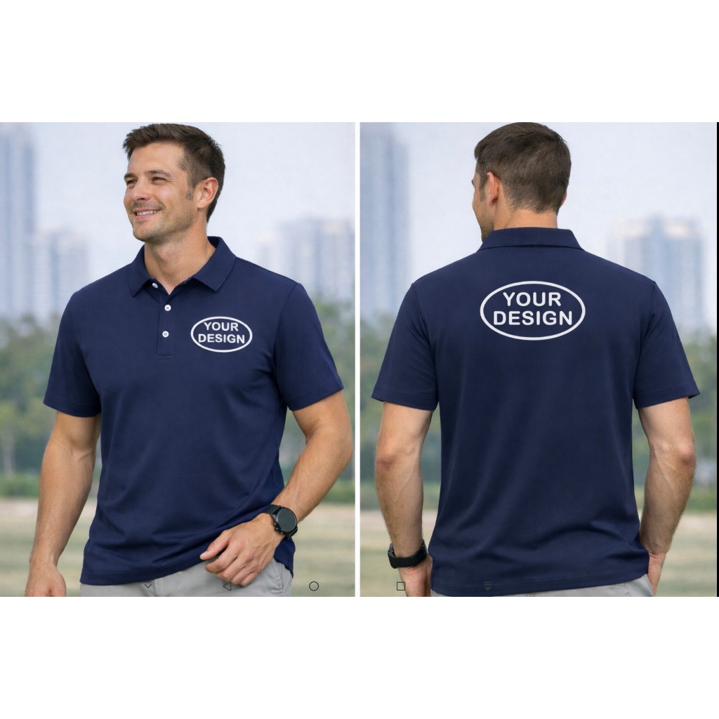 Kaos polo kerah pria dryfit polos custom sablon dtf BORDIR seragam  seamles tanpa jahitan ice silk u