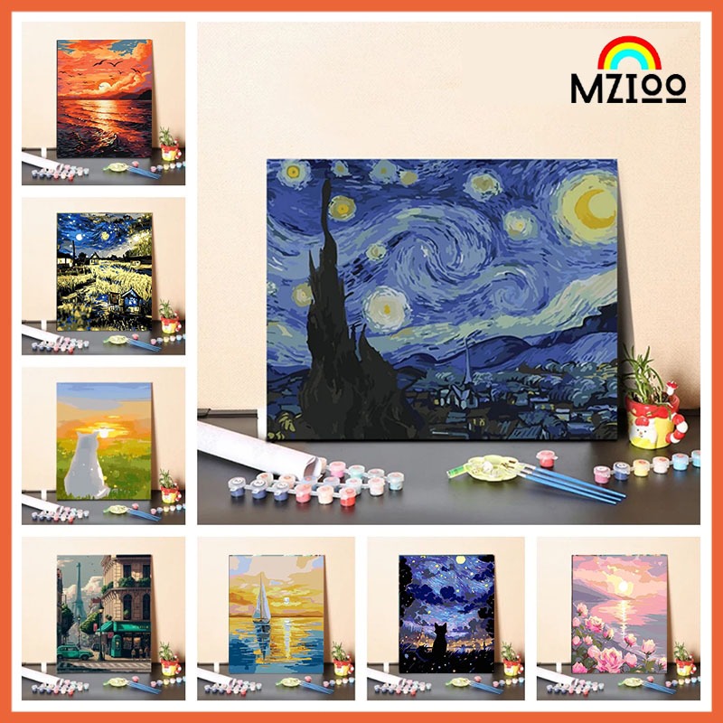 Paint By Number 30x40 Painting Kit Canvas Paint Kit Digital Aesthetic Kanvas Lukis