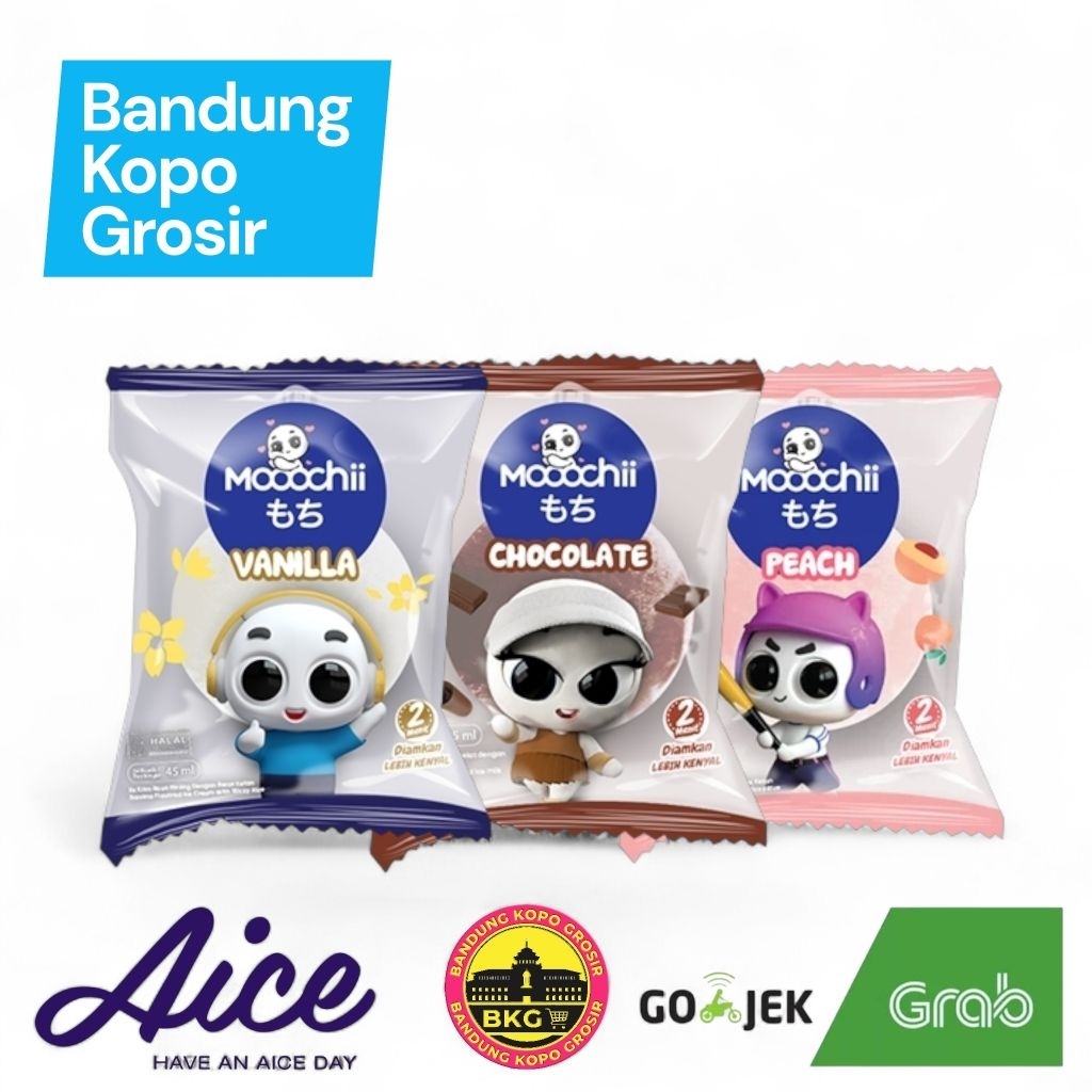 Es Krim Mochi Aice Peach Coklat Vanila
